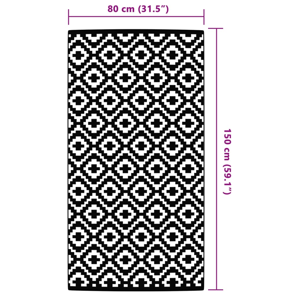 Outdoor-Teppich ARAKIL Grau 80x150 cm PP