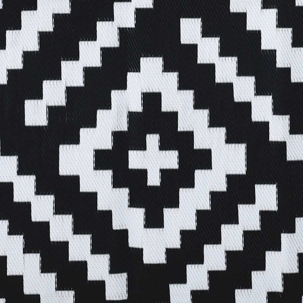 Outdoor-Teppich ARAKIL Weiß und Schwarz 160x230 cm PP