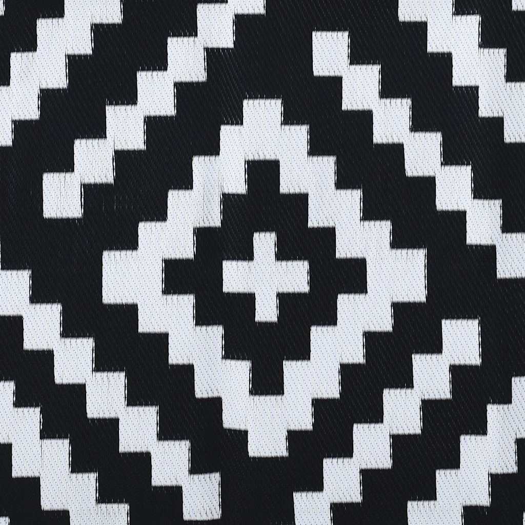Outdoor-Teppich ARAKIL Weiß und Schwarz 190x290 cm PP