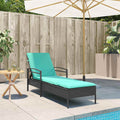3-fach verstellbare Sonnenliege Poly-Rattan Schwarz