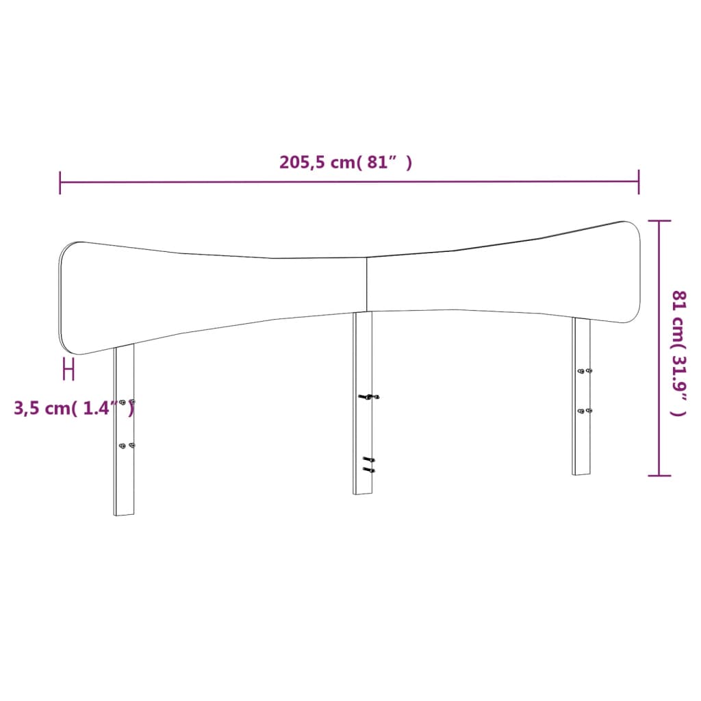 Kopfteil Weiß 200 cm Massivholz Kiefer