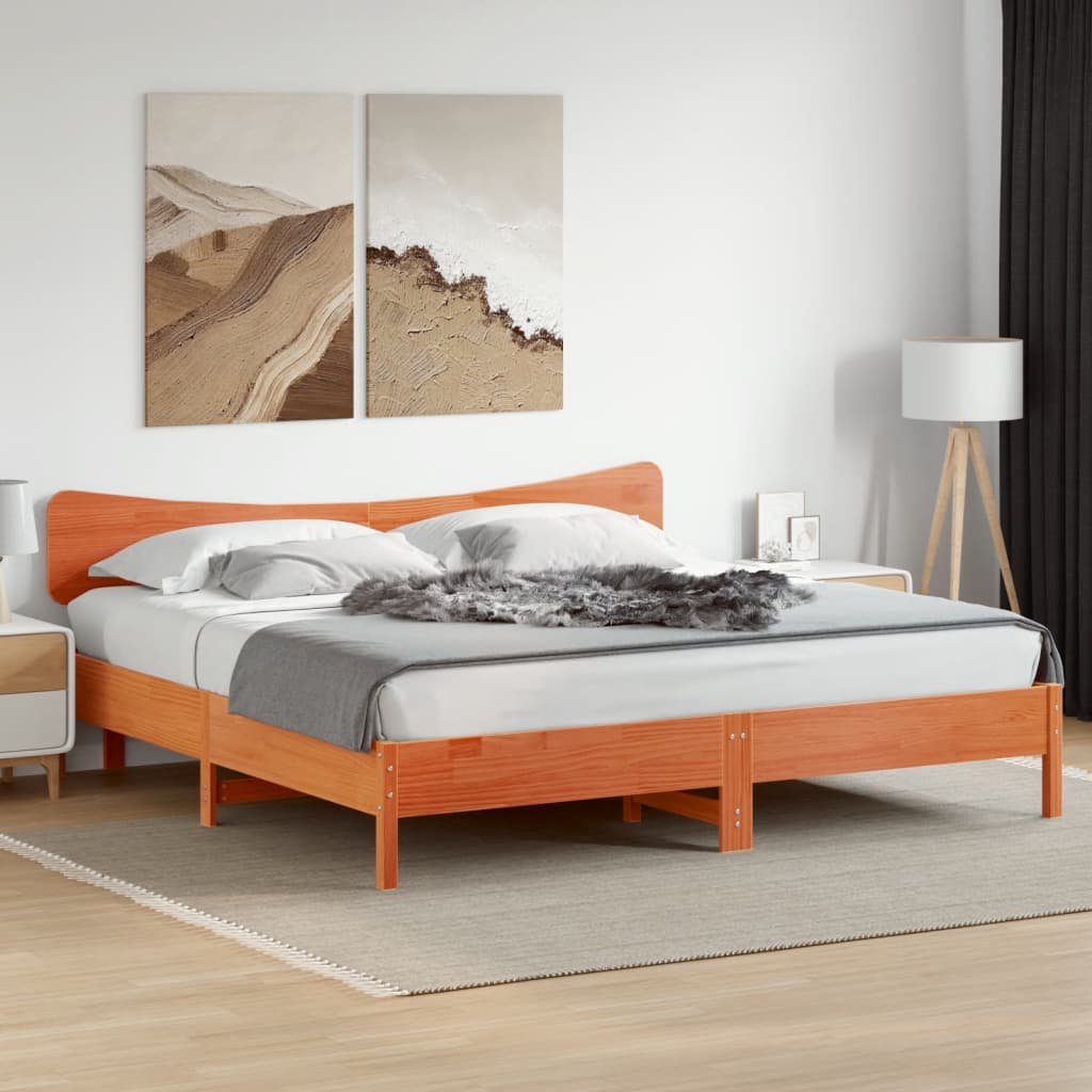 Kopfteil Wachsbraun 180 cm Massivholz Kiefer