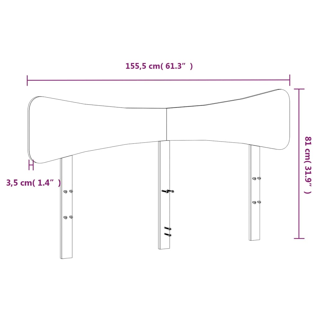 Kopfteil Wachsbraun 150 cm Massivholz Kiefer