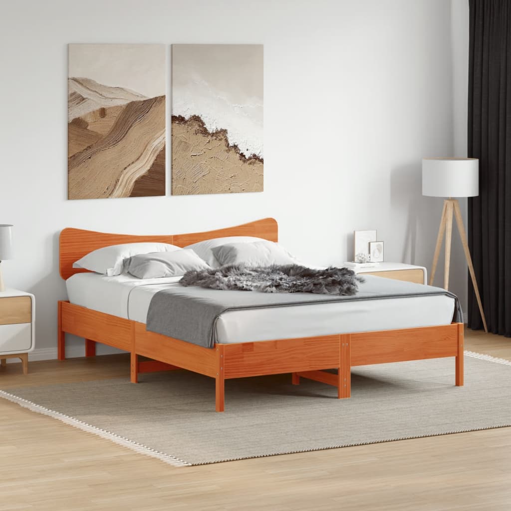 Kopfteil Wachsbraun 140 cm Massivholz Kiefer
