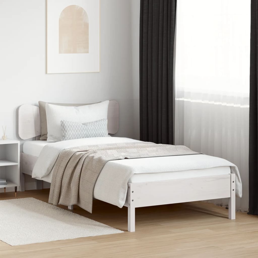 Kopfteil Weiß 90 cm Massivholz Kiefer