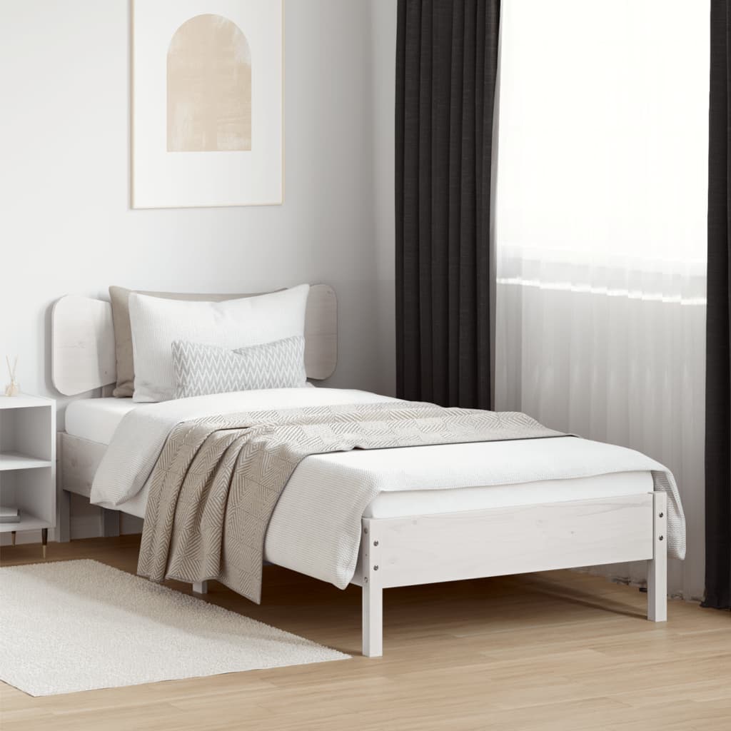 Kopfteil Weiß 75 cm Massivholz Kiefer