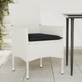 Gartenstühle mit Kissen 2 Stk. Weiß Poly Rattan