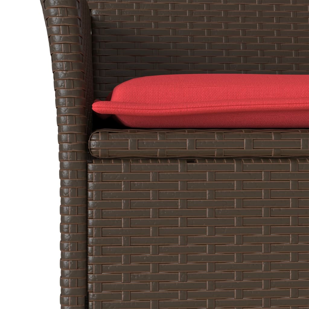 Gartenstühle mit Kissen 2 Stk. Braun Poly Rattan