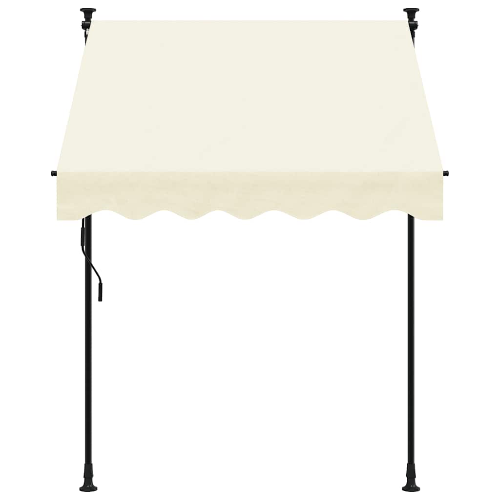 Markise Einziehbar Creme 150x150 cm Stoff und Stahl
