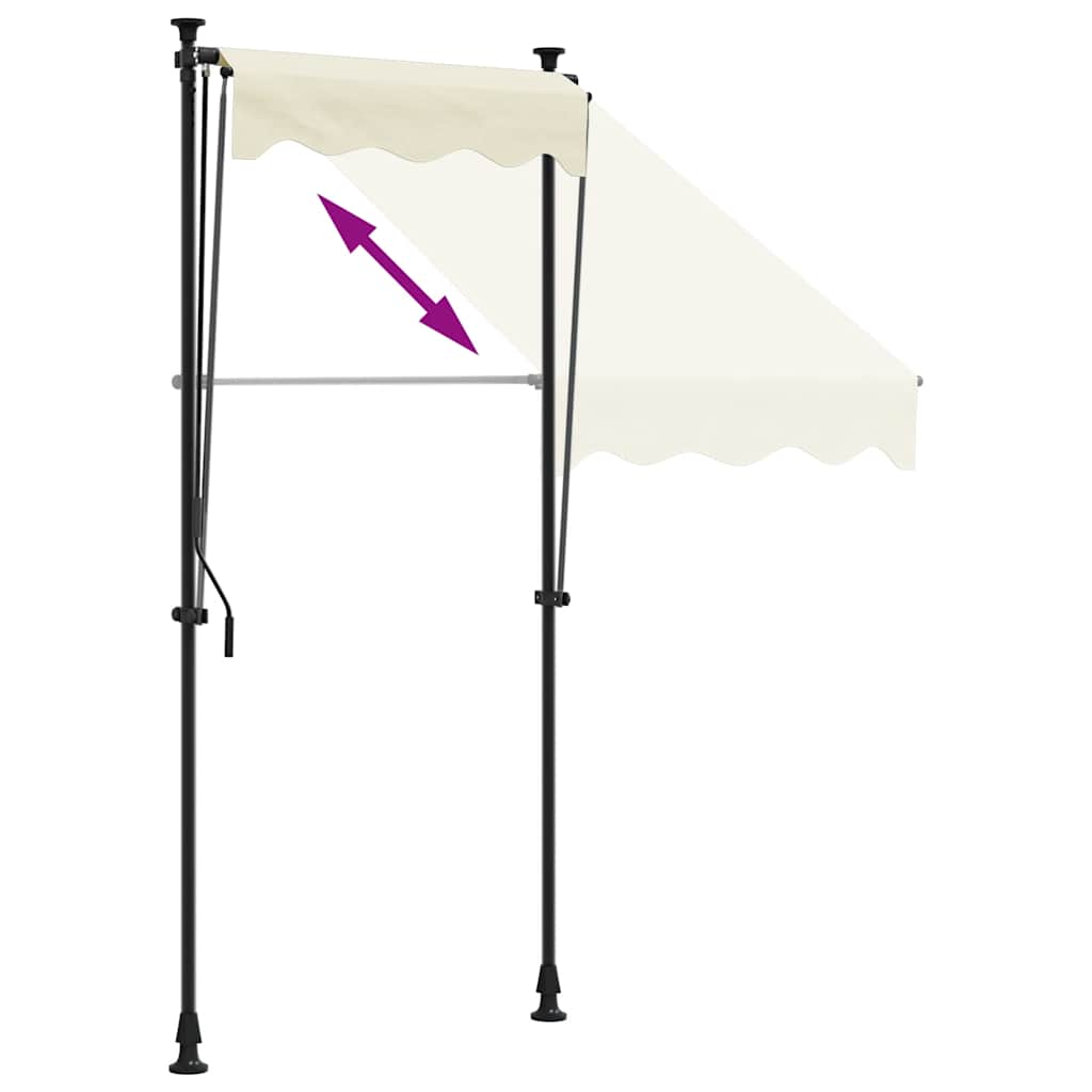 Markise Einziehbar Creme 150x150 cm Stoff und Stahl