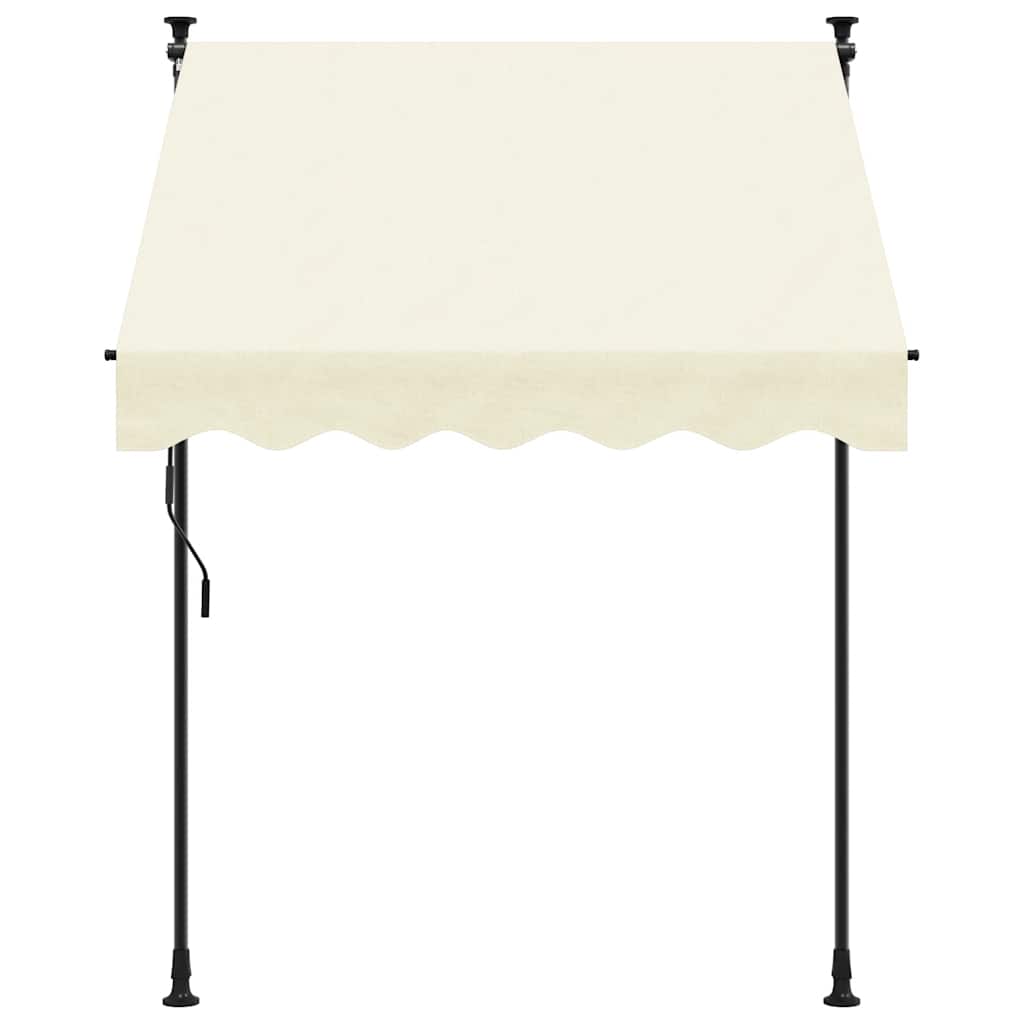 Markise Einziehbar Creme 200x115 cm Stoff und Stahl