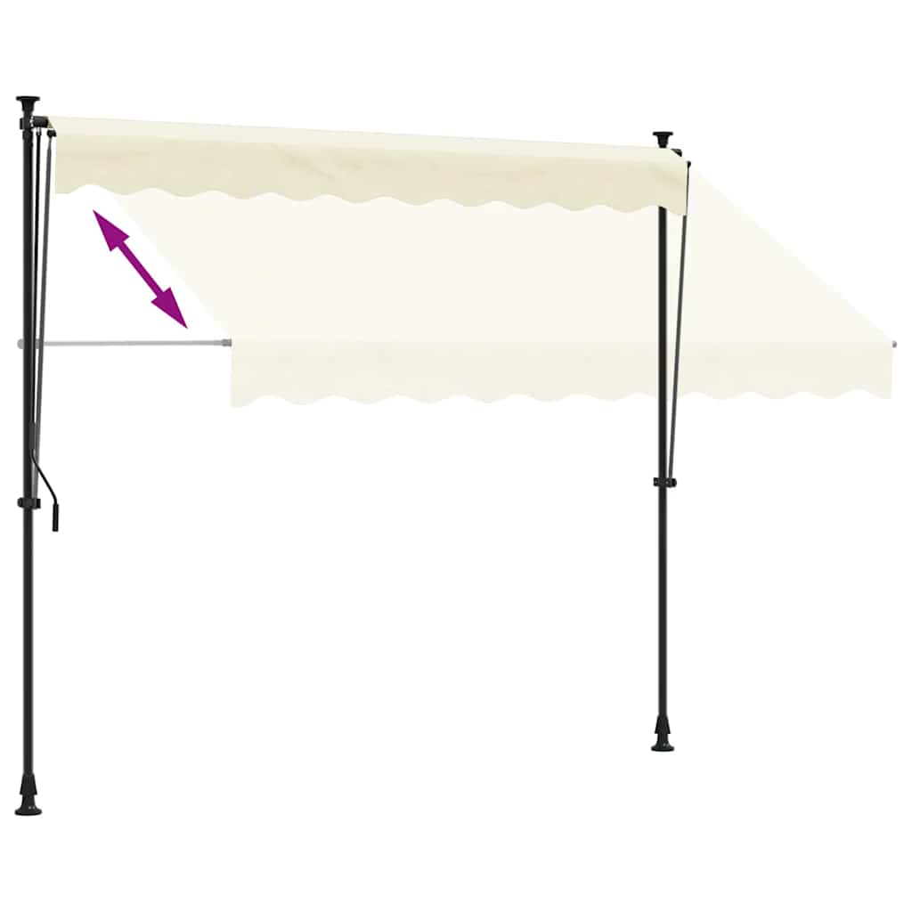 Markise Einziehbar Creme 300x150 cm Stoff und Stahl