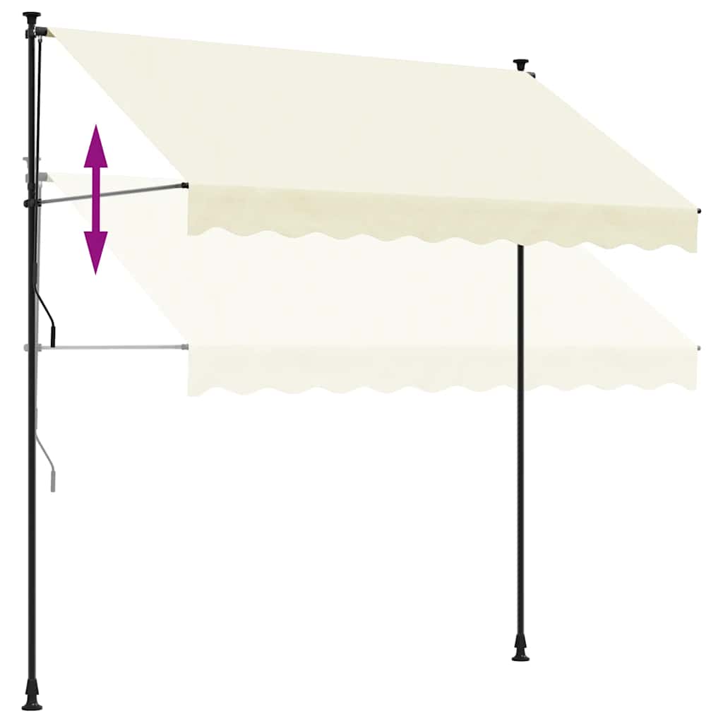 Markise Einziehbar Creme 300x150 cm Stoff und Stahl