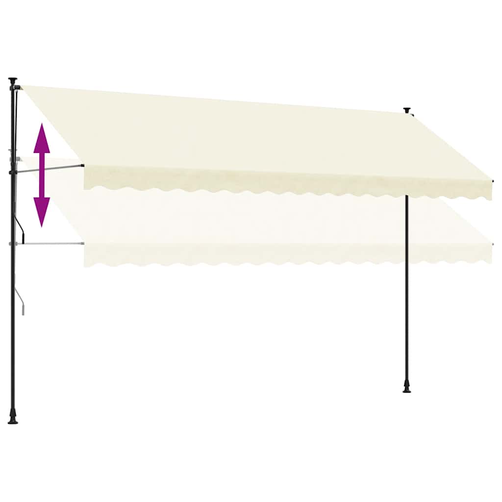 Markise Einziehbar Creme 400x150 cm Stoff und Stahl