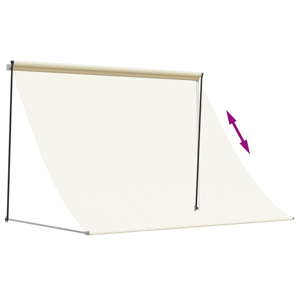 Markise Einziehbar Creme 200x150 cm Stoff und Stahl