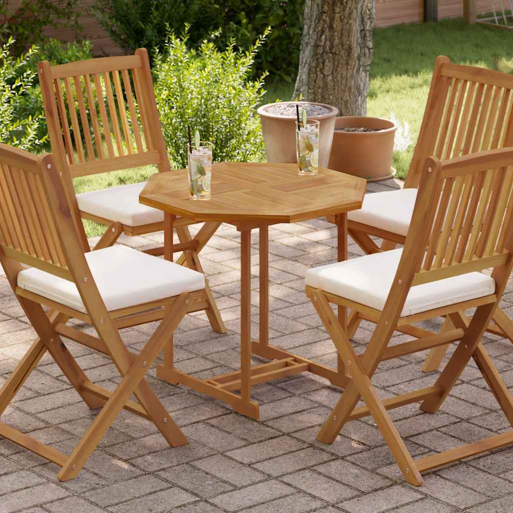 Tischplatte 70x70x2,5 cm Achteckig Massivholz Teak