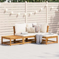 4-tlg. Garten-Lounge-Set mit Kissen Massivholz Akazie