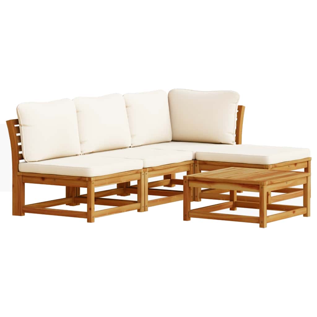 5-tlg. Garten-Lounge-Set mit Kissen Massivholz Akazie