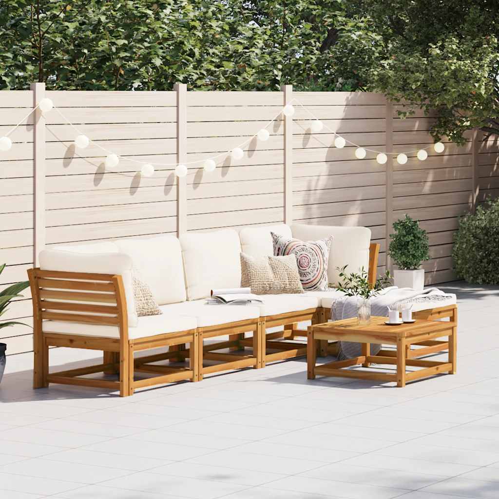 6-tlg. Garten-Lounge-Set mit Kissen Massivholz Akazie