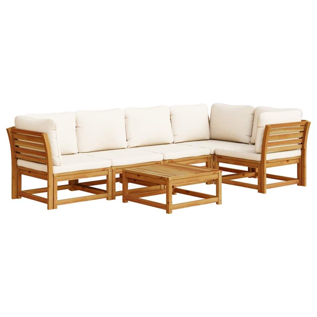 6-tlg. Garten-Lounge-Set mit Kissen Massivholz Akazie