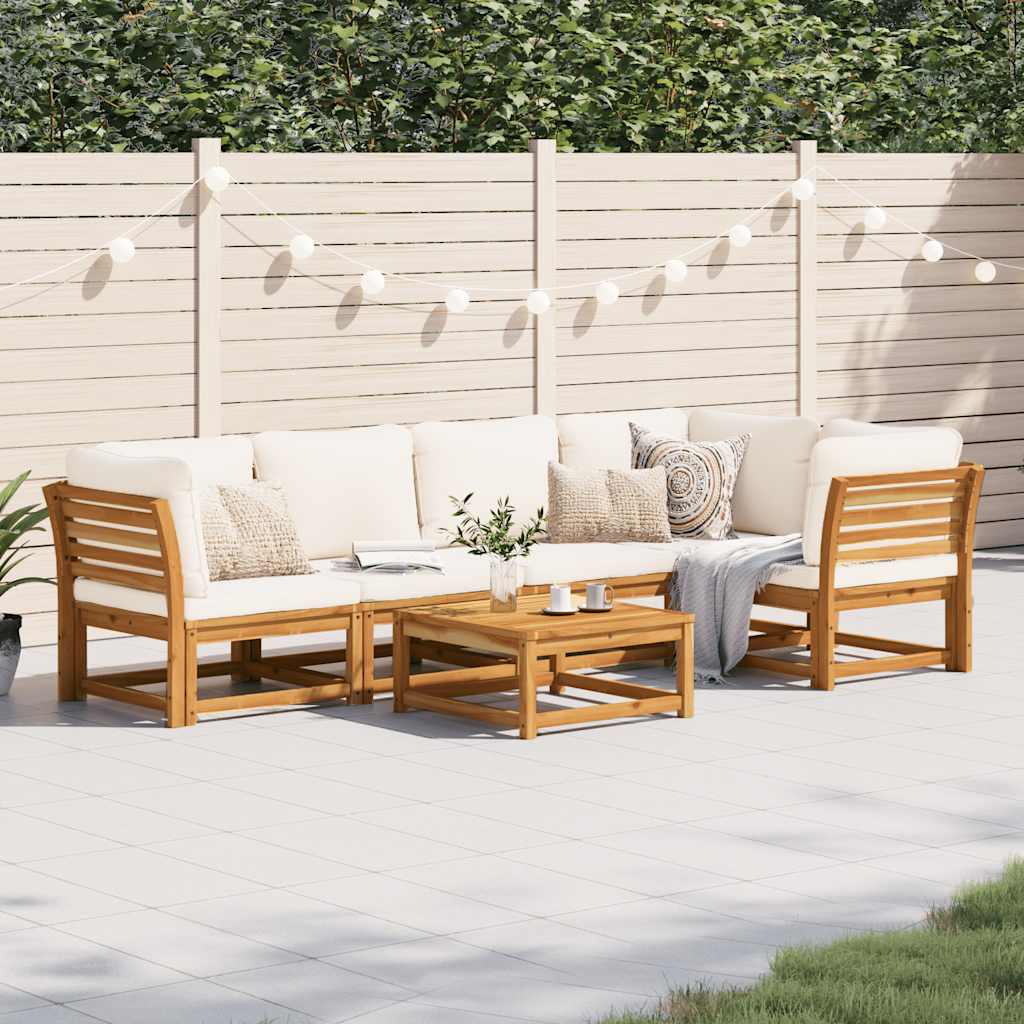 6-tlg. Garten-Lounge-Set mit Kissen Massivholz Akazie