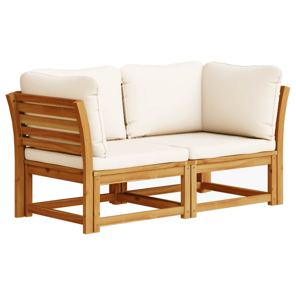 Gartensofa mit Kissen 2-Sitzer Massivholz Akazie