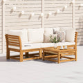 3-tlg. Garten-Lounge-Set mit Kissen Massivholz Akazie