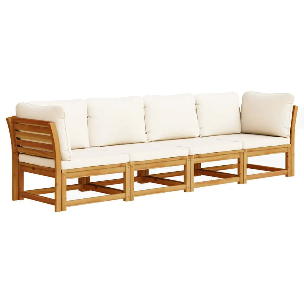 Garten-Lounge-Set mit Kissen Massivholz Akazie