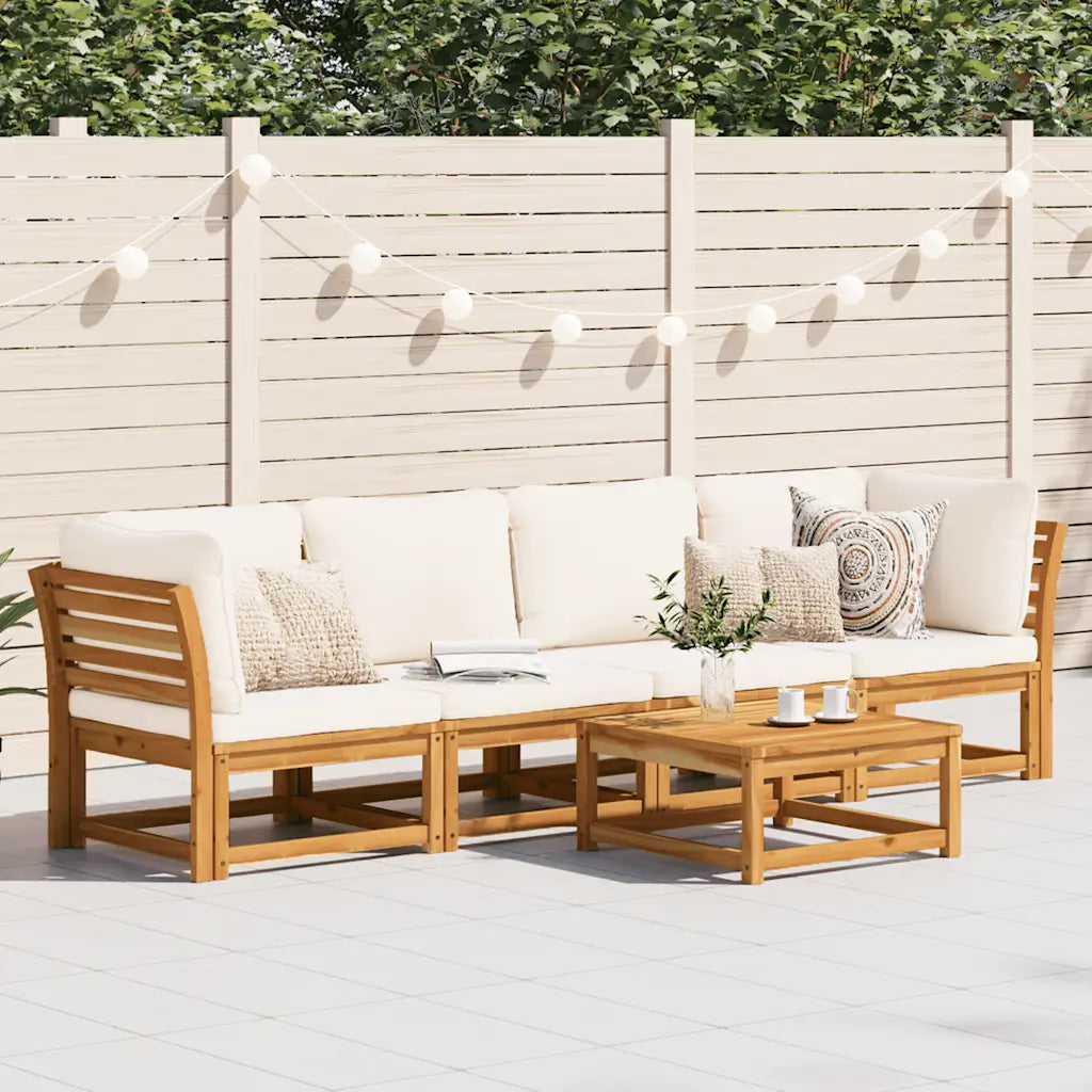 Garten-Lounge-Set mit Kissen Massivholz Akazie