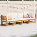 4-tlg. Garten-Lounge-Set mit Kissen Massivholz Akazie