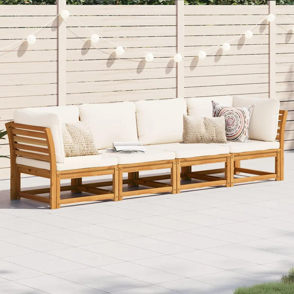 Garten-Lounge-Set mit Kissen Massivholz Akazie