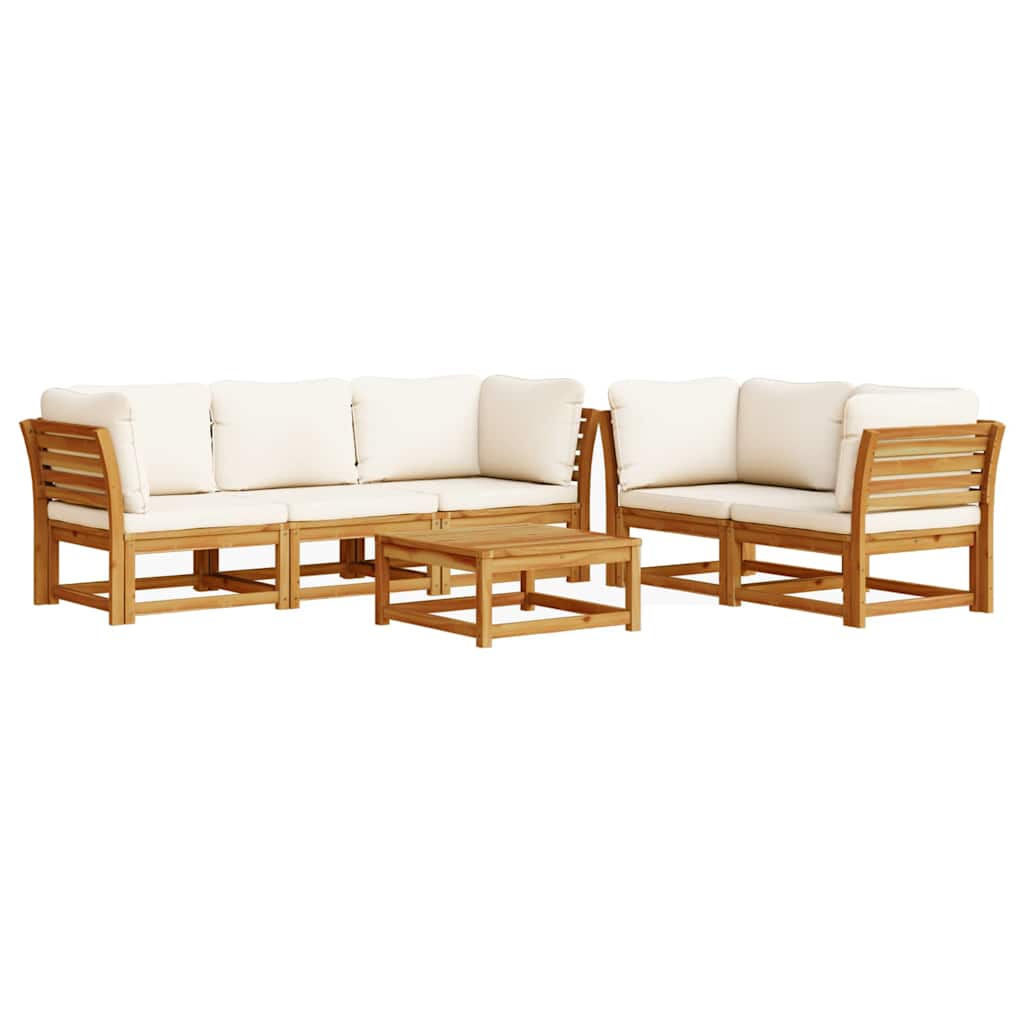 6-tlg. Garten-Lounge-Set mit Kissen Massivholz Akazie