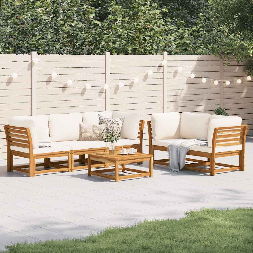 6-tlg. Garten-Lounge-Set mit Kissen Massivholz Akazie