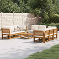 9-tlg. Garten-Lounge-Set mit Kissen Massivholz Akazie