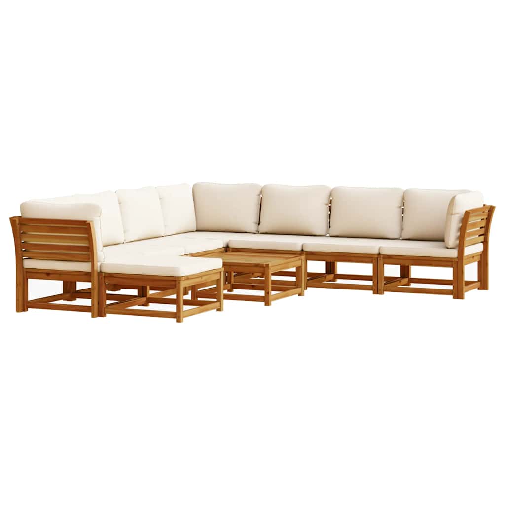 9-tlg. Garten-Lounge-Set mit Kissen Massivholz Akazie