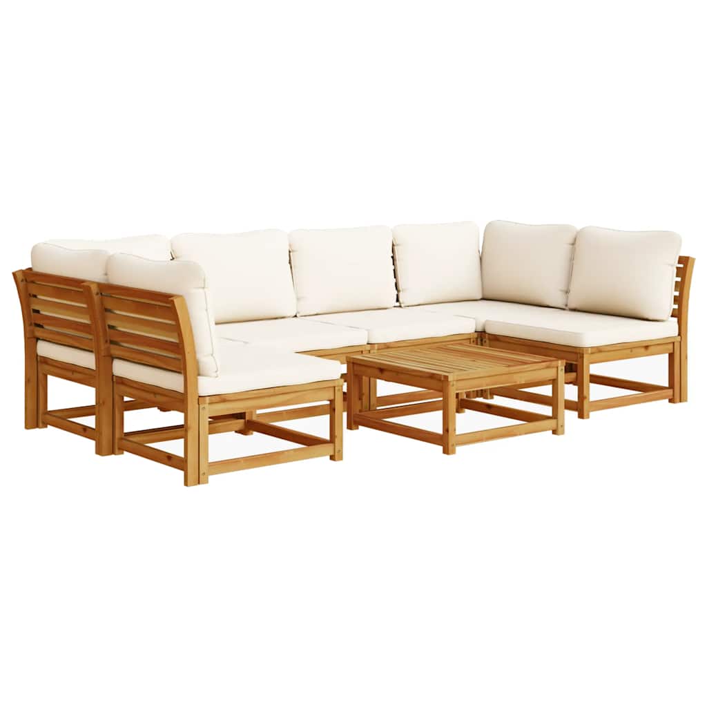 7-tlg. Garten-Lounge-Set mit Kissen Massivholz Akazie