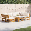 7-tlg. Garten-Lounge-Set mit Kissen Massivholz Akazie