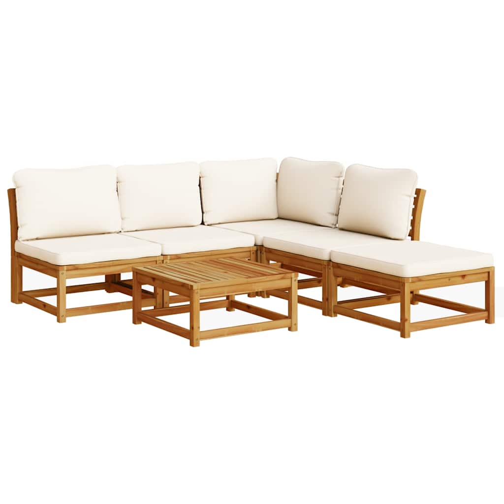 6-tlg. Garten-Lounge-Set mit Kissen Massivholz Akazie