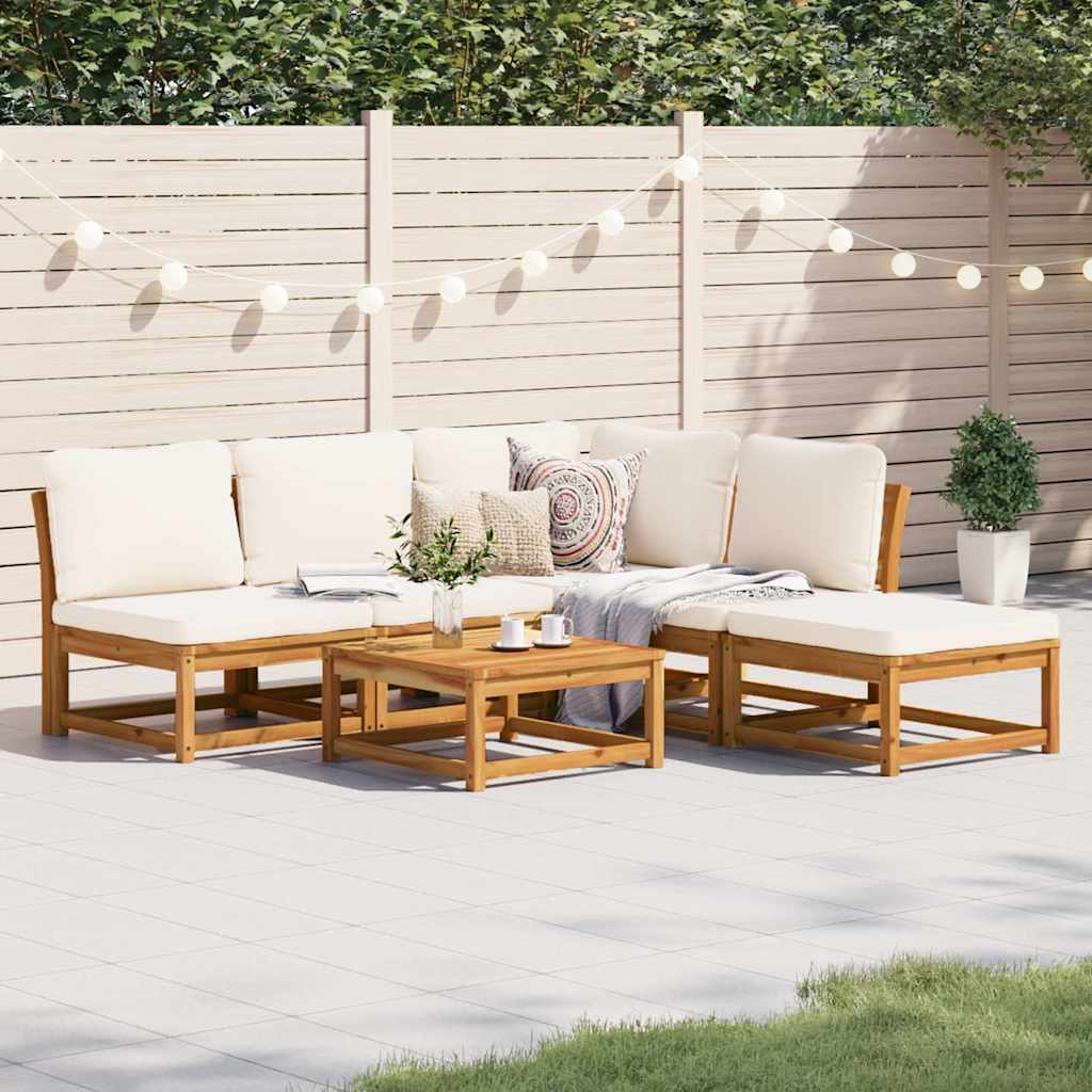 6-tlg. Garten-Lounge-Set mit Kissen Massivholz Akazie