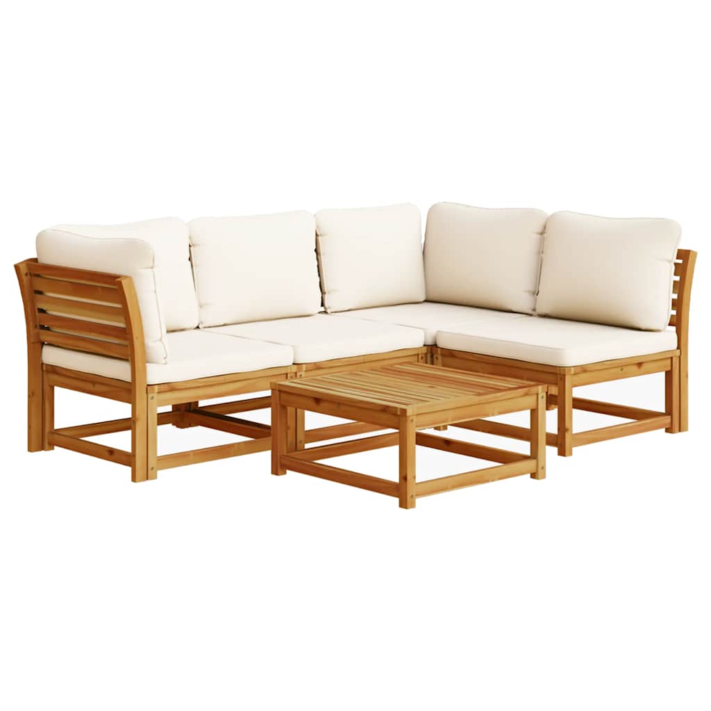 5-tlg. Garten-Lounge-Set mit Kissen Massivholz Akazie