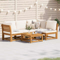 5-tlg. Garten-Lounge-Set mit Kissen Massivholz Akazie
