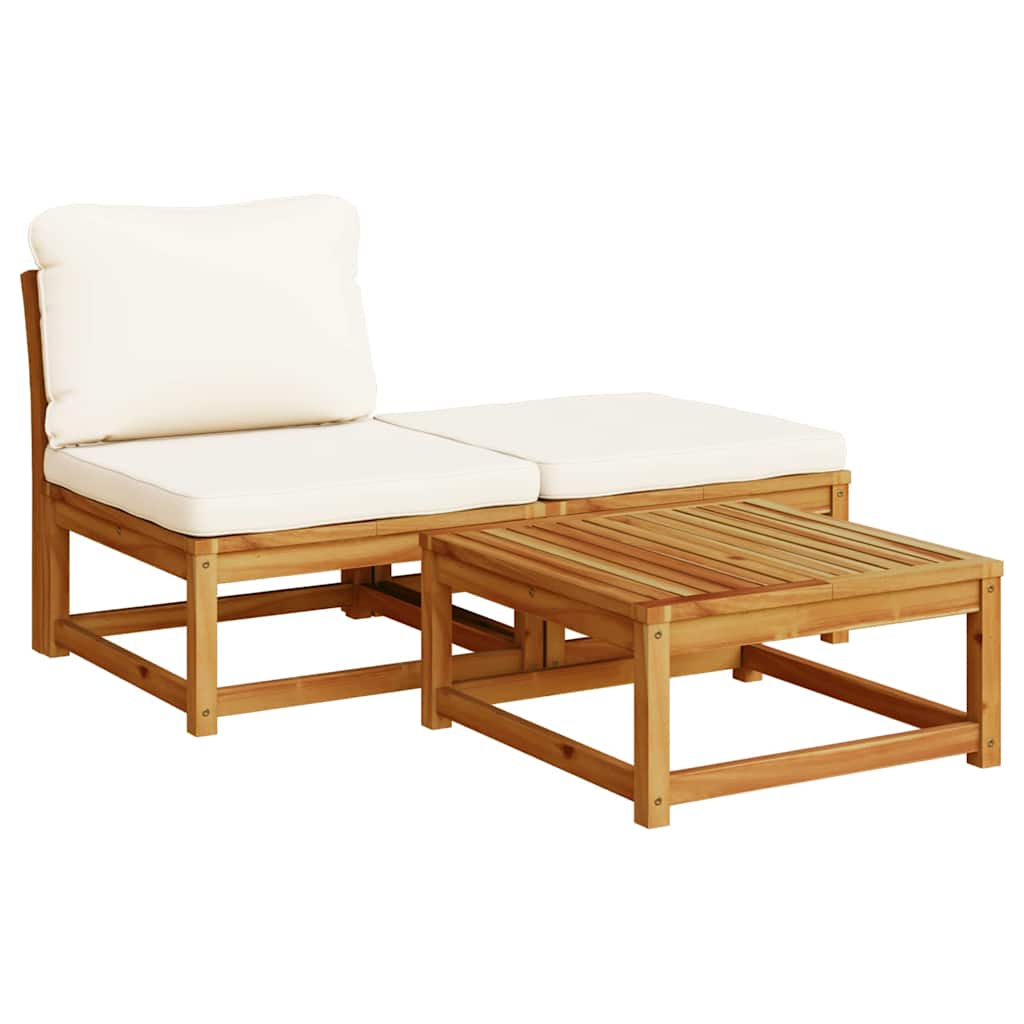 4-tlg. Garten-Lounge-Set mit Kissen Massivholz Akazie