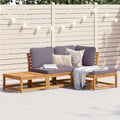 4-tlg. Garten-Lounge-Set mit Kissen Massivholz Akazie