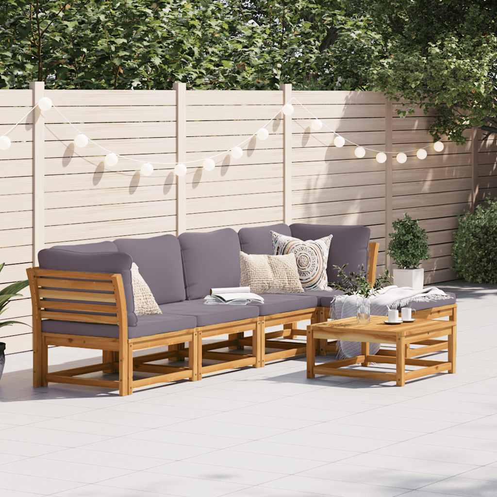 6-tlg. Garten-Lounge-Set mit Kissen Massivholz Akazie