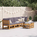 6-tlg. Garten-Lounge-Set mit Kissen Massivholz Akazie
