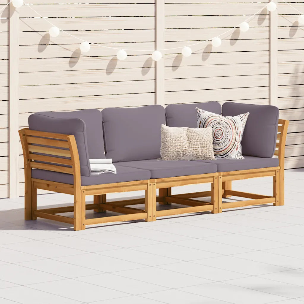 Garten-Lounge-Set mit Kissen Massivholz Akazie