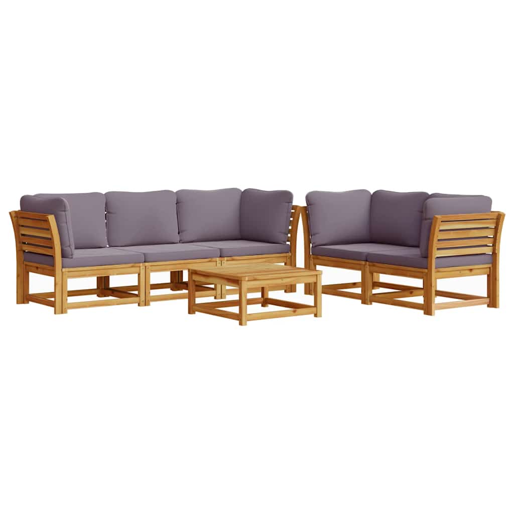 6-tlg. Garten-Lounge-Set mit Kissen Massivholz Akazie