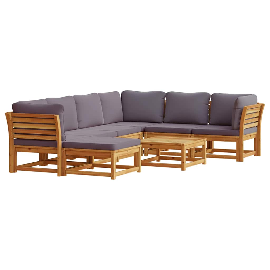 8-tlg. Garten-Lounge-Set mit Kissen Massivholz Akazie
