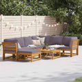 8-tlg. Garten-Lounge-Set mit Kissen Massivholz Akazie