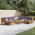 11-tlg. Garten-Lounge-Set mit Kissen Massivholz Akazie